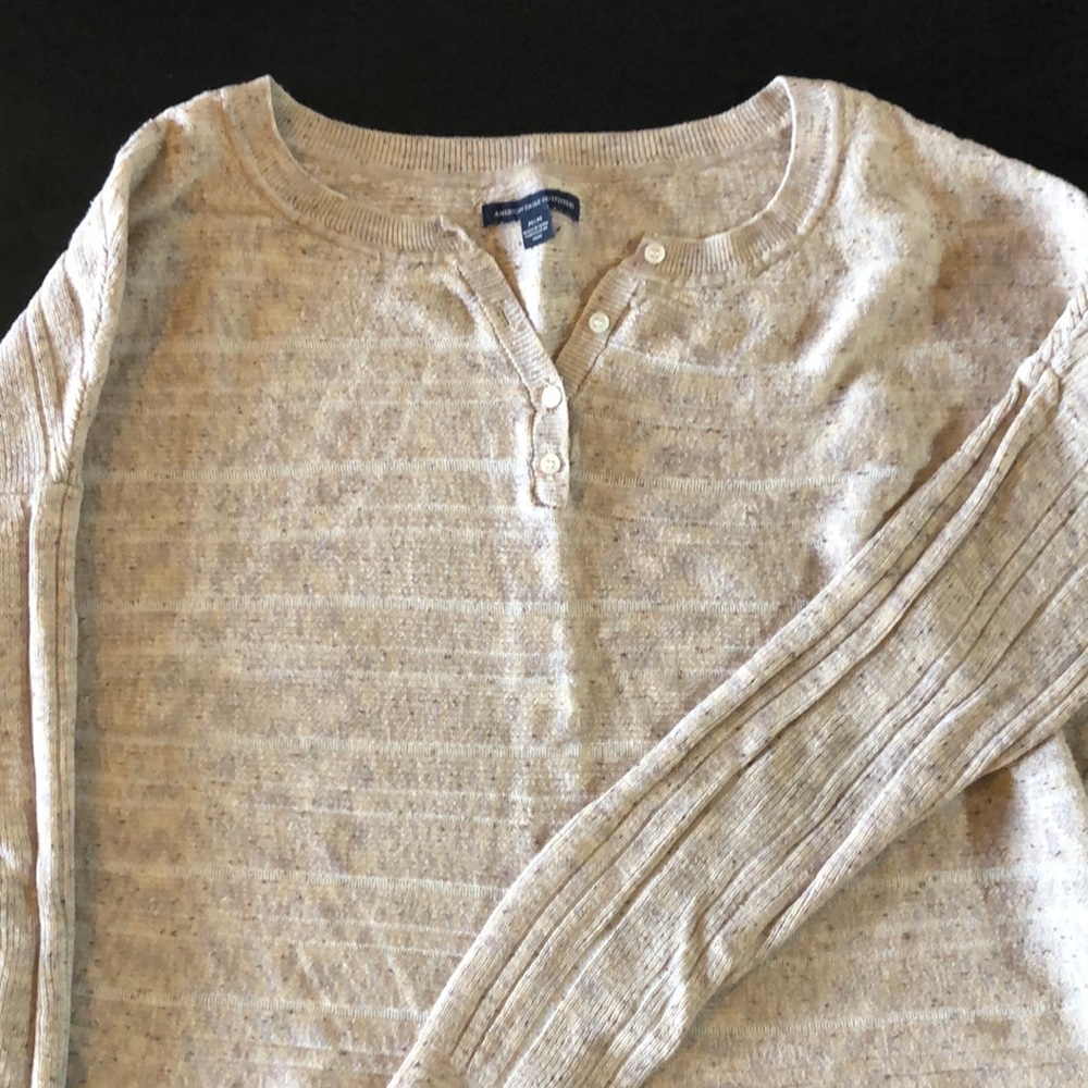 American Eagle Cropped Button Sweater